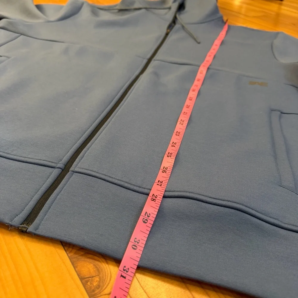 American Eagle Men's 24/7 Full Zip Hooded Jacket Tidal Blue Gray XXL NWT